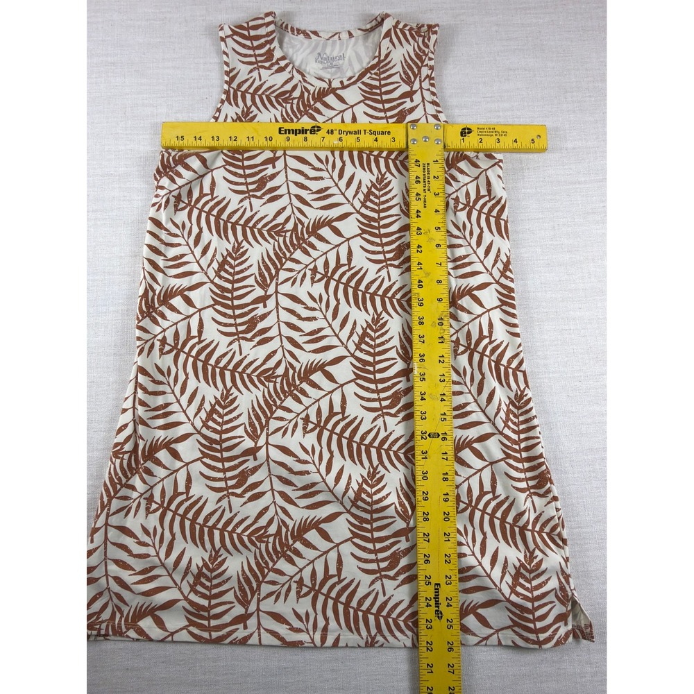 Natural Reflections Womens Large Rust Tropical Fern Leaf Sleeveless Shift Dress - Picture 4 of 7